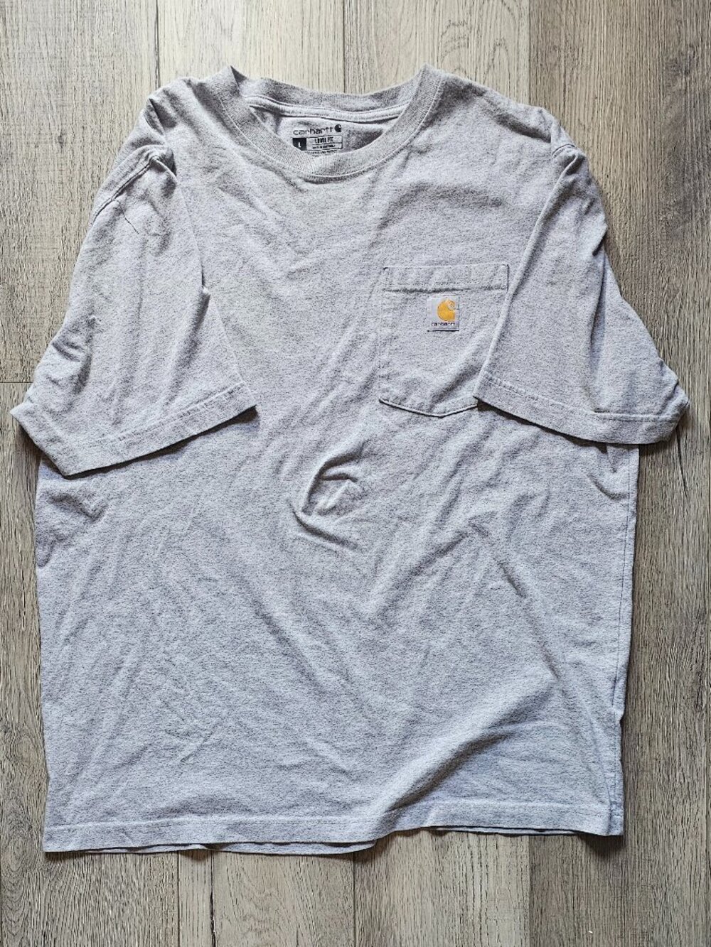 Work Wear Carhartt Loose Fit K87 Heavyweight Pocket T-Shirt Mens L Heather Grey